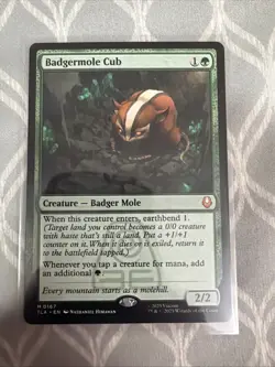 Magic: The Gathering – Badgermole Cub – Green Creature Card – MTG - Image 1