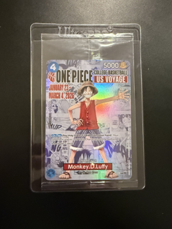 One Piece P-055 Monkey D. Luffy U.S. Voyage College Basketball Promo Card-SEALED - Image 1