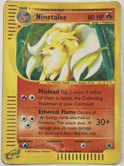 Pokemon Ninetales Holo Rare Card 21/165 Expedition Base Set DMG - Image 1