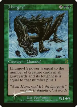 Lhurgoyf FOIL Deckmasters HEAVILY PLD Green Rare MAGIC GATHERING CARD ABUGames - Image 1