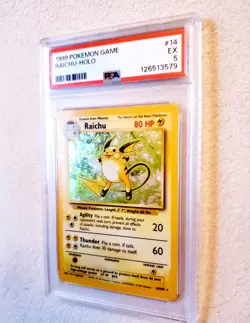 PSA 5 RAICHU Base Set #14/102 Holo Rare Pokemon Card Vintage 1999 WOTC CGC - Image 5
