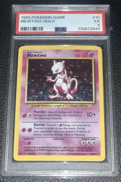 Mewtwo Base Set UNLIMITED Pokemon Card 10/102 ⭐Rare Holo⭐ PSA 5 EXCELLENT 🔥 - Image 1
