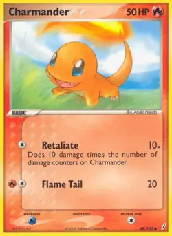 Charmander 48/100 Common Crystal Guardians Pokemon Card - Image 1
