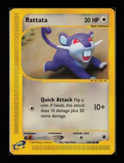 Rattata 128/165 Common Yuka Morii Expedition Non Holo Pokemon Card - Image 1