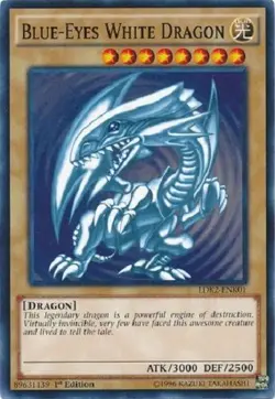 ** BLUE-EYES WHITE DRAGON ** 1ST EDITION (ORIGINAL ART) (LP) LDK2-ENK01 YUGIOH! - Image 1