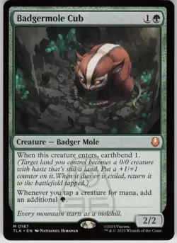 MTG Badgermole Cub Normal NM Avatar: The Last Airbender Magic 167 - Image 1