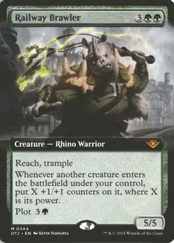 MTG Railway Brawler (0344) *Non-Foil* EXT ART Outlaws of Thunder Junction MT/NM - Image 1