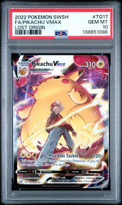 2022 POKEMON SWORD & SHIELD LOST ORIGIN #TG17 FULL ART/PIKACHU VMAX PSA 10 - Image 1