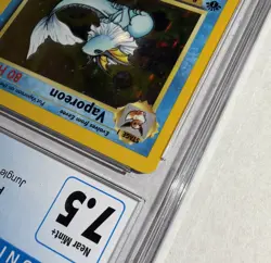 POKEMON CGC 7.5 Vaporeon 12/64 1999 Jungle - 1st Edition Rare Holo - Old Label - Image 3