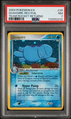 2004 POKEMON EX TEAM ROCKET RETURNS #26 QUAGSIRE-REVERSE FOIL PSA 7 - Image 1