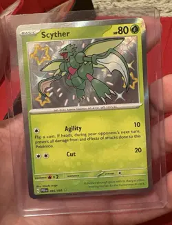 Pokemon Scarlet & Violet Scyther 095/091 Shiny Rare Paldean Fates NM - Image 1