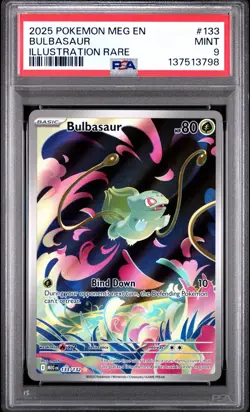Pokemon Mega Evolutions Bulbasaur 133/132 Illustration rare Holo PSA 9 Mint - Image 1