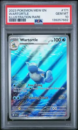 2023 Pokemon 151 Wartortle Illustration Rare IR 171/165 Holo PSA 10 - Image 1