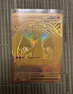 Mega Charizard Y EX 294/217 Pokemon Gold Secret Rare Ascended Heroes Pack Fresh - Image 1