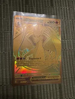 Mega Charizard Y EX 294/217 Pokemon Gold Secret Rare Ascended Heroes Pack Fresh - Image 3