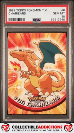 1999 Topps Pokemon Tv #6 Charizard PSA 10 GEM MINT - Image 1