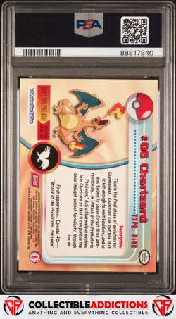1999 Topps Pokemon Tv #6 Charizard PSA 10 GEM MINT - Image 2