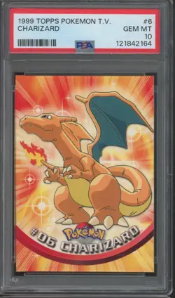 1999 Topps Pokemon TV #6 Charizard Gem Mint PSA 10 - Image 1