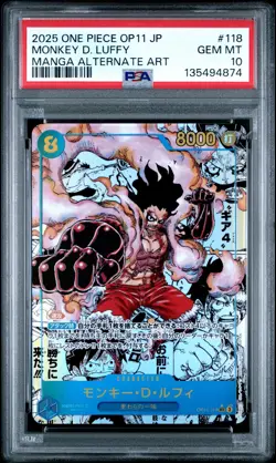 2025 ONE PIECE JPN OP11-A FIST OF DIVINE SPEED #118 MONKEY D. LUFFY PSA 10 - Image 1