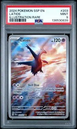 2024 Pokemon Ssp En-Surging Sparks #203 Latios Illustration Rare PSA 9 - Image 1
