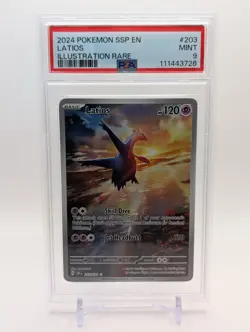 2024 POKEMON SSP EN-SURGING SPARKS ILLUSTRATION RARE #203 LATIOS PSA 9 - Image 1
