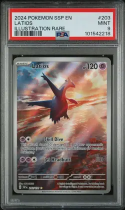 LATIOS 203 POKEMON SSP EN SURGING SPARKS ILLUSTRATION RARE 2024 PSA 9 - Image 1
