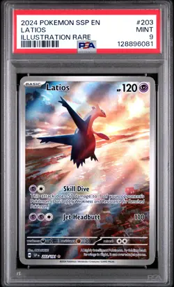 2024 POKEMON SSP EN-SURGING SPARKS ILLUSTRATION RARE #203 LATIOS PSA 9 - Image 1