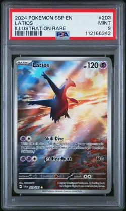 2024 Pokemon Ssp En-Surging Sparks #203 Latios Illustration Rare PSA 9 - Image 1