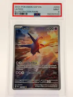 2024 POKEMON SSP EN-SURGING SPARKS ILLUSTRATION RARE #203 LATIOS PSA 9 - Image 1