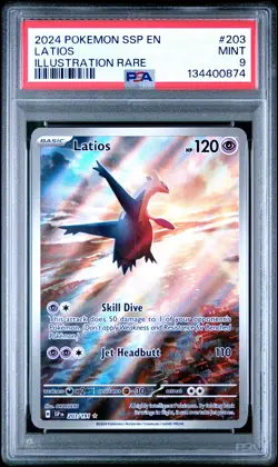 2024 POKEMON SSP EN-SURGING SPARKS ILLUSTRATION RARE #203 LATIOS PSA 9 - Image 1