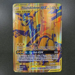 Pokemon Pikachu & Zekrom GX Tag Team Gold Promo SM248 - Oversized Jumbo - NM/M - Image 1