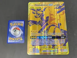 JUMBO Oversized Pikachu & Zekrom GX Tag Team Gold Promo SM248 Pokemon NM - Image 1