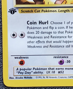 1st Edition Meowth - Team Rocket - #62/82 - Vintage Pokemon Card 2000 WOTC - Image 5