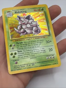 Pokemon TCG Nidoking Base Set Holo Unlimited Rare Card 11/102 Vintage MP - Image 3