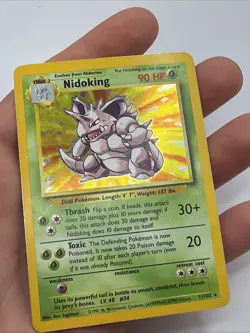 Pokemon TCG Nidoking Base Set Holo Unlimited Rare Card 11/102 Vintage MP - Image 4