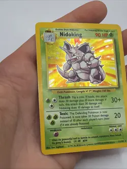 Pokemon TCG Nidoking Base Set Holo Unlimited Rare Card 11/102 Vintage MP - Image 5