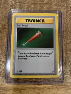 Full Heal Trainer Pokemon 1st Edition Shadowless Base Set 82/102 English Rare - Image 1