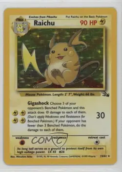 Raichu Holo Pokemon Fossil #14 1999 - Image 1