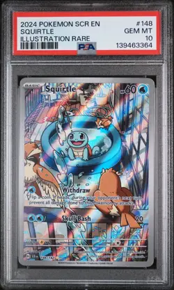 2024 POKEMON SCR EN-STELLAR CROWN ILLUSTRATION RARE #148 SQUIRTLE PSA 10 - Image 1