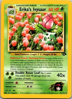 Gym Challenge #041/132 Erika's Ivysaur Pokemon Moderately Played - Image 1