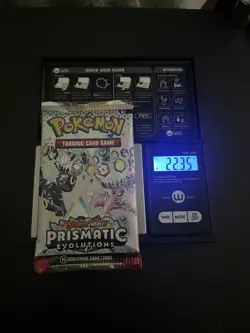 22.35g VERY HEAVY Prismatic Evolutions Pokemon Sealed Booster Pack New - Image 1