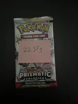 22.35g VERY HEAVY Prismatic Evolutions Pokemon Sealed Booster Pack New - Image 3