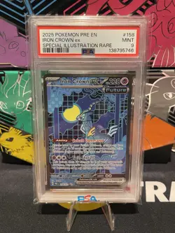Iron Crown Ex 158 PSA 9 Prismatic Evolutions Special Illustration Rare Pokemon - Image 1