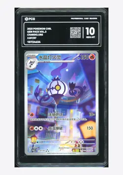 Pokemon PCG 10 GEM MINT Chandelure AR 2025 11 07/07 Gem Pack Vol.3 S.Chinese - Image 1