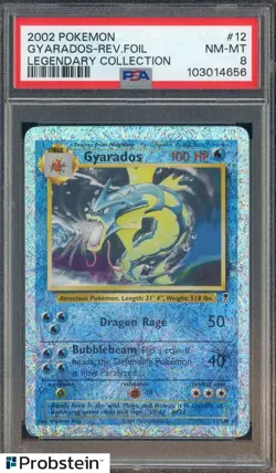 2002 Pokemon Legendary Collection #12 Gyarados Reverse Foil PSA 8 NM-MT - Image 1