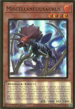 1x (LP) Miscellaneousaurus - MAGO-EN015 - Premium Gold Rare - 1st Edition YuGiO - Image 1