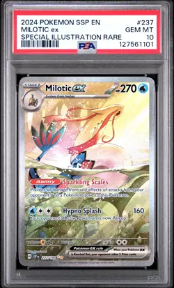 2024 POKEMON SSP EN-SURGING SPARKS SPECIAL ILLUSTRATION RARE MILOTIC EX PSA 10 - Image 1