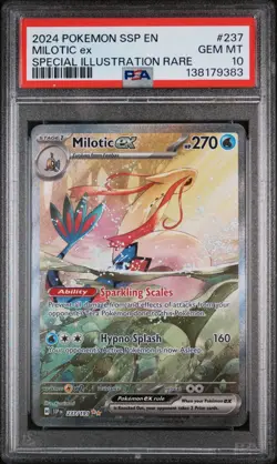 2024 POKEMON SSP EN-SURGING SPARKS SPECIAL ILLUSTRATION RARE MILOTIC EX PSA 10 - Image 1