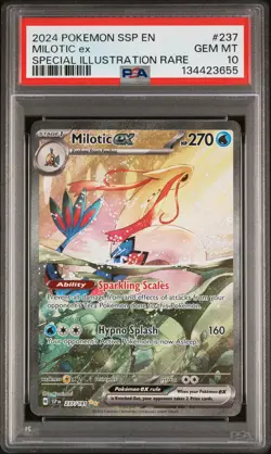 2024 POKEMON SSP EN-SURGING SPARKS SPECIAL ILLUSTRATION RARE MILOTIC EX PSA 10 - Image 1