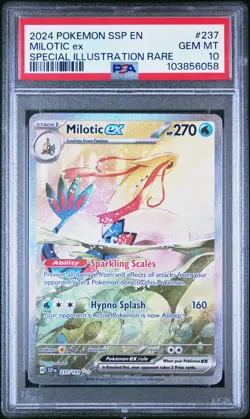 2024 POKEMON SSP EN-SURGING SPARKS SPECIAL ILLUSTRATION RARE MILOTIC EX PSA 10 - Image 1